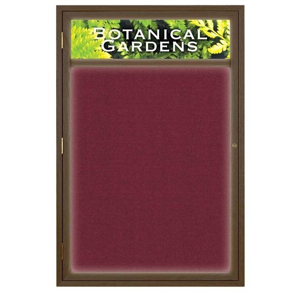 Open Faced Traditional Rounded Corkboard, UNITED VISUAL PRODUCTS, Mfr# UV640ARC-BRONZE-DBURGU